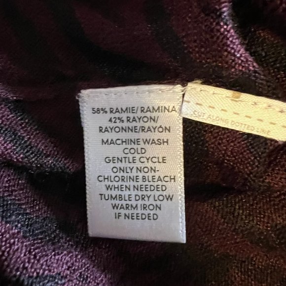 Loft Burgundy and Black Zebra Patterned, Semi-Sheer Cardigan - Large - Picture 5 of 5